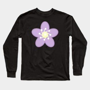 Purple Flower Blossom - Black Long Sleeve T-Shirt